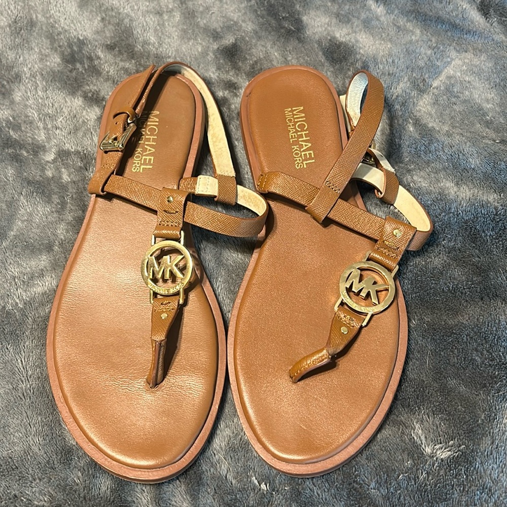 Michael Kors Sondra Sandal in Luggage Leather 7